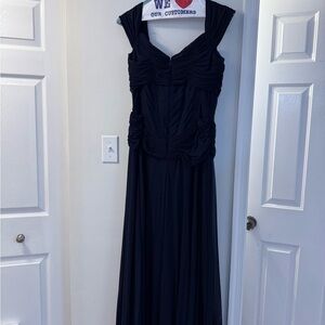 Long formal navy blue dress